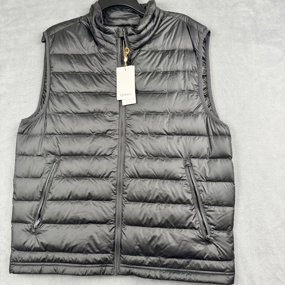 Quince womens Goose Down Puffer Vest Black Large Capgemini Invent Logo Full Zip